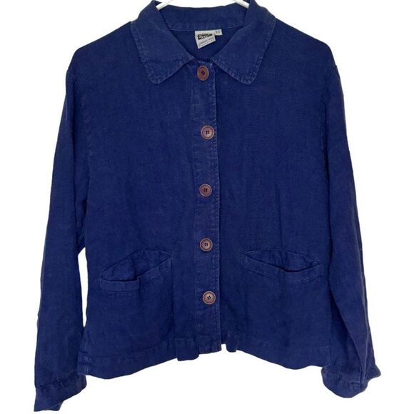 Johnny Was Collection - blue button down top - Picture 1 of 8